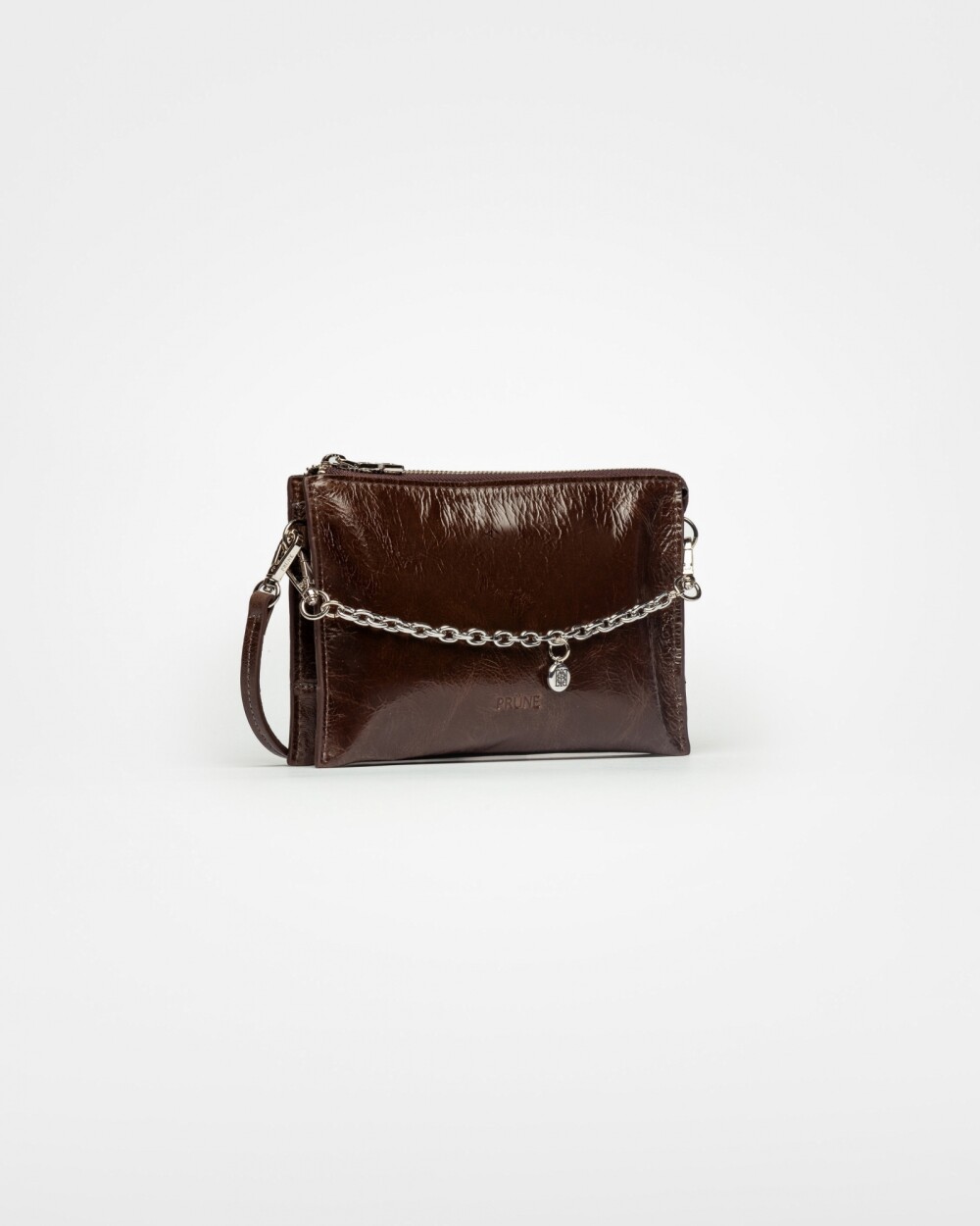 Mini bag Kaia en cuero arrugado Chocolate