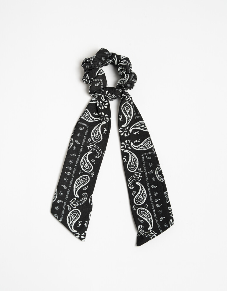 Skunzies Estampados Scrunchie Con Lazo Paisley - Estampado Geometrico
