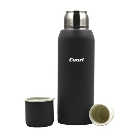 Termo 1Lt Acero Inox Térmico Recubierto c/ Tapa Cuori Ícaro Negro