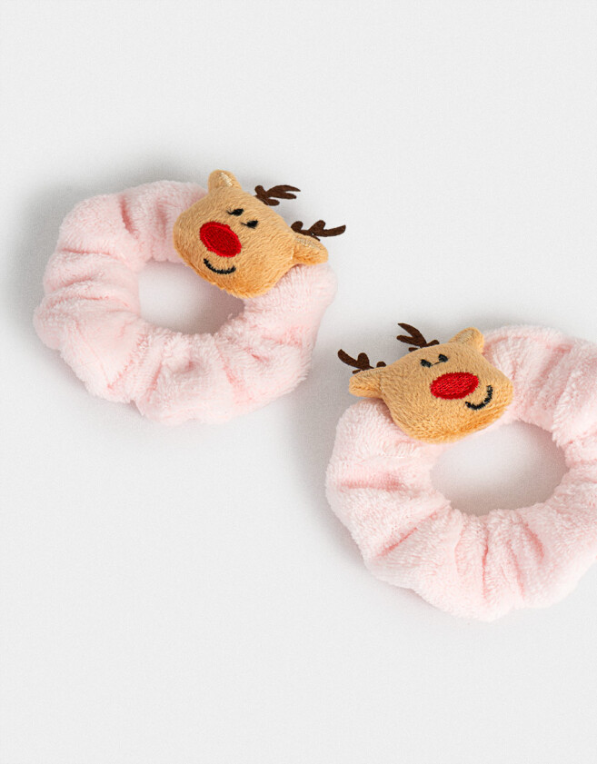Skunzies Navidad Set De Scrunchies Navidad - Rosa Pastel