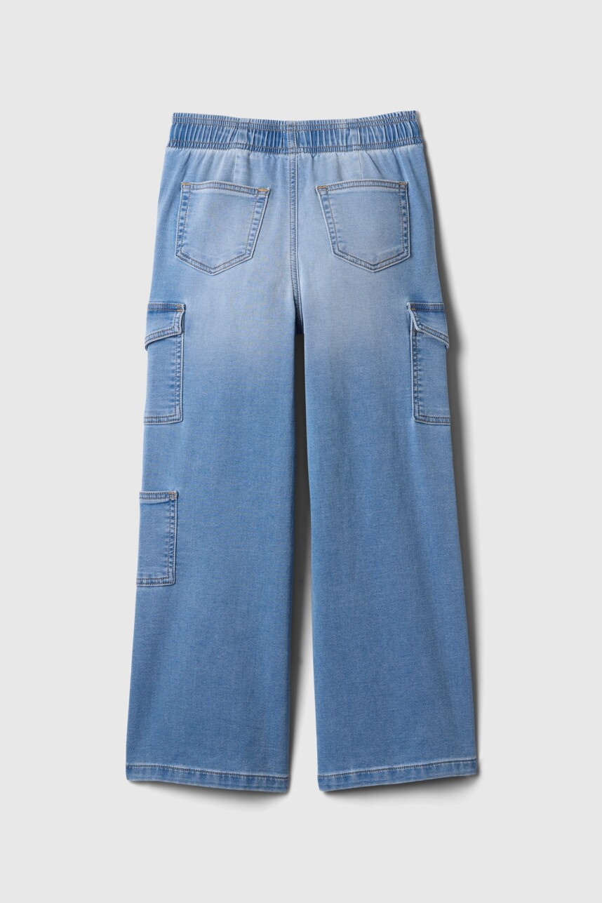 Jean Easy Wide Cargo Niña Light Wash