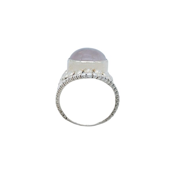 Anillo Circulo-Plata 925-Piedra Cuarzo rosa-AN3933 conpiedra