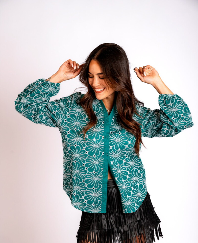 Camisa Francia verde petróleo