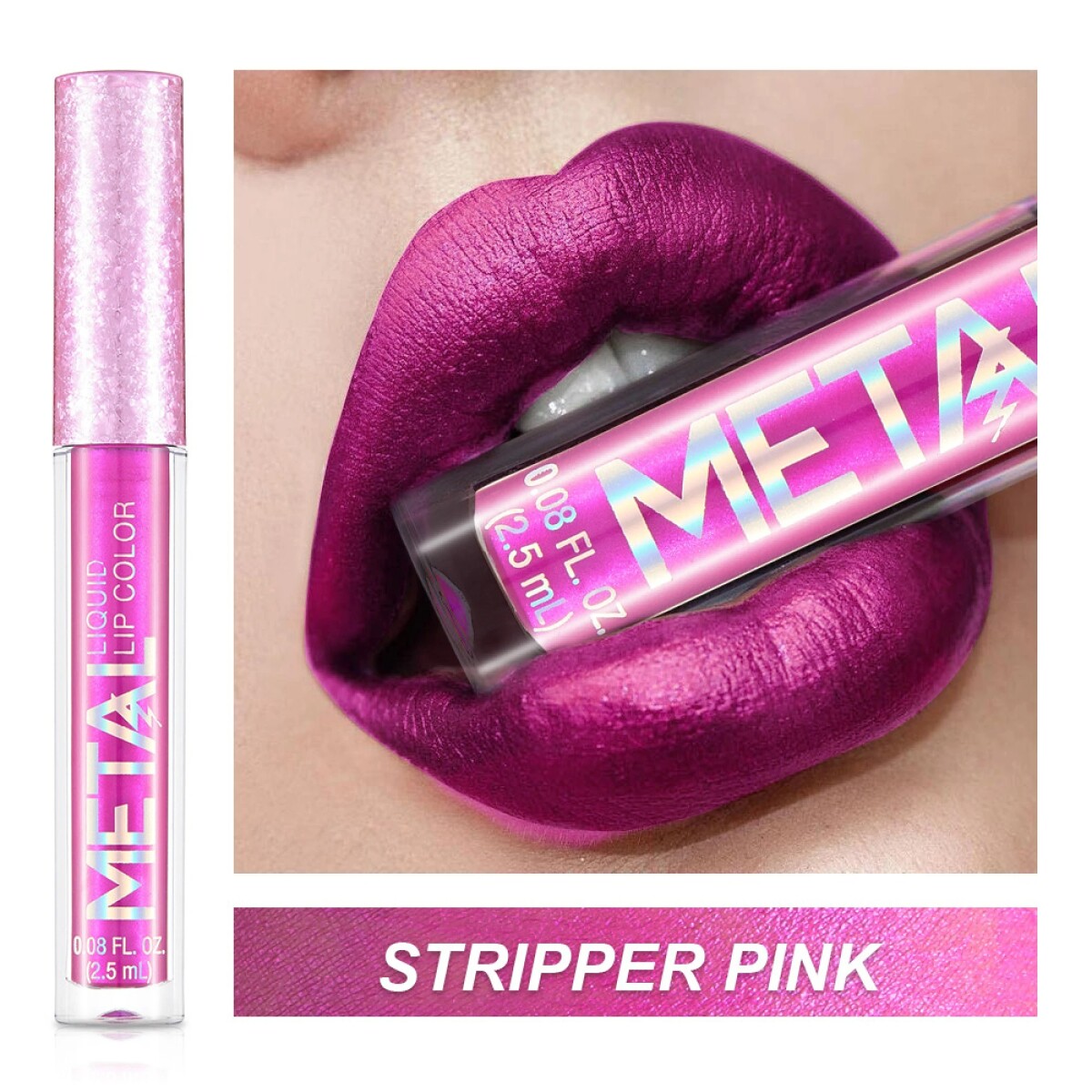 Labial líquido metalizado - Stripper Pink 