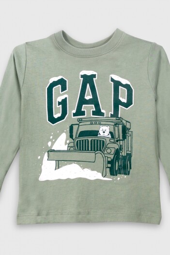 Remera Logo Gap Toddler Niño Gasoline Green