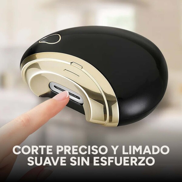 Corta Uñas Eléctrico Portátil USB C/ Función Lima Recargable Color Negro