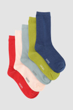 Packs de cinco medias lisas. de algodón. en varios colores s Variante 33
