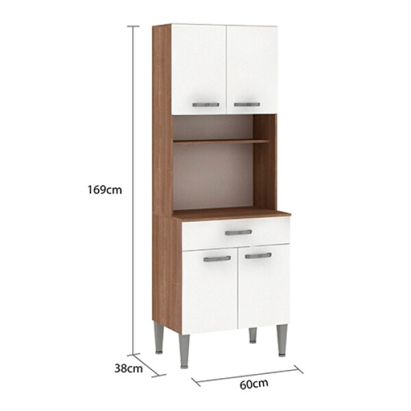 KIT COCINA NAPOLI 447- 4 Ptas + 1 Caj. 60cm -Almendra-Blanco Sin color