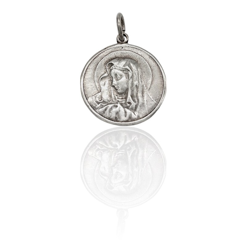 Dije Medalla Virgen Lourdes-Plata 925-Sin piedra-CP3013 Sinpiedra