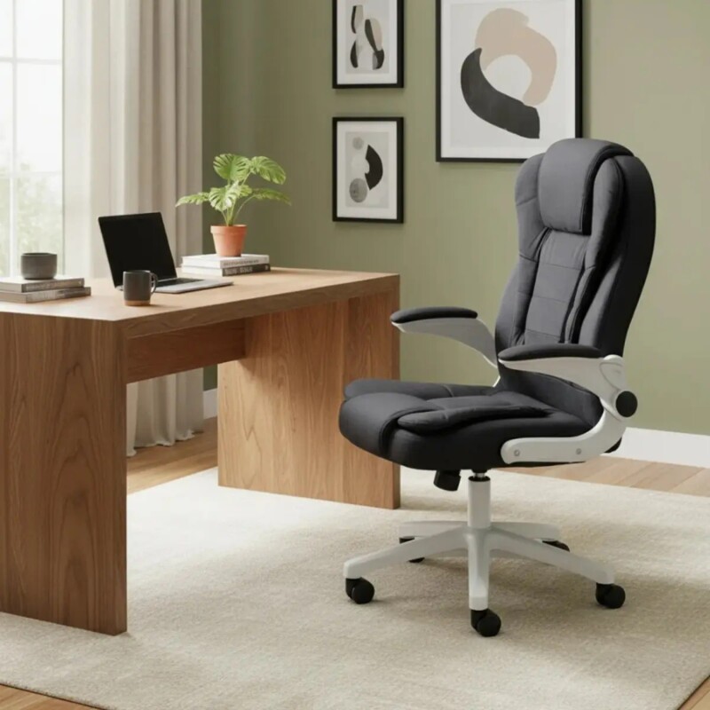 Silla de oficina Giratoria con posabrazos rebatibles Negra Silla de oficina Giratoria con posabrazos rebatibles Negra