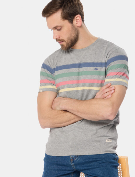 REMERA RAYADA Gris