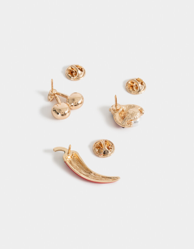 Prendedor Esmaltado Set De Prendedores Esmaltados - Dorado