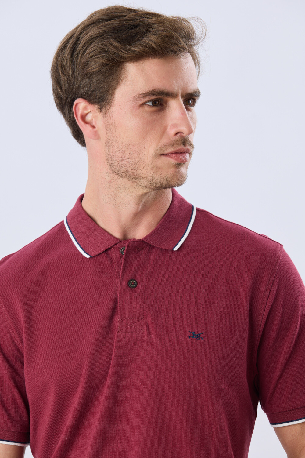 REMERA POLO LISA PIQUÉ Bordo Melange