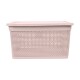 Set x2 Caja simil ratán 15 lts ROSADO