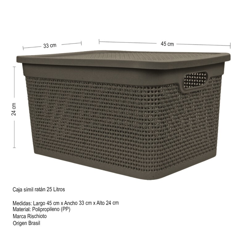 Set x3 Caja simil ratán 25 lts CHOCOLATE