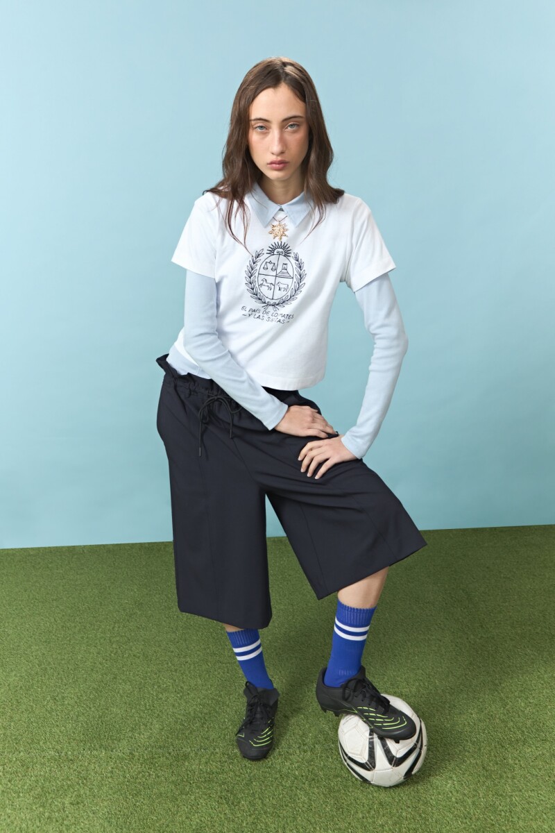 Remera escudo yorugua - blanco 