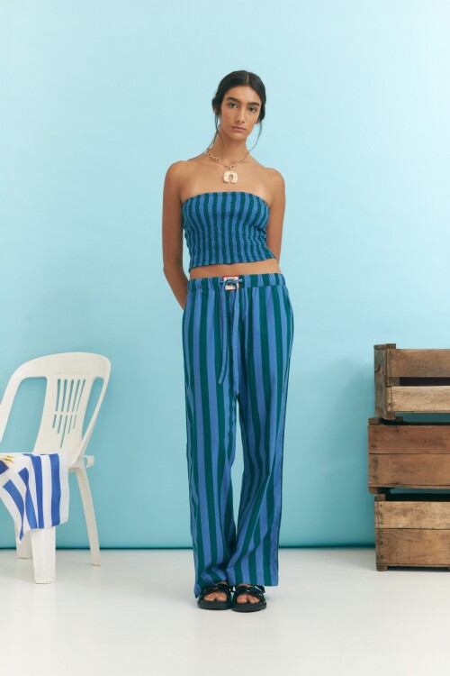 Pantalón rayado multicolor