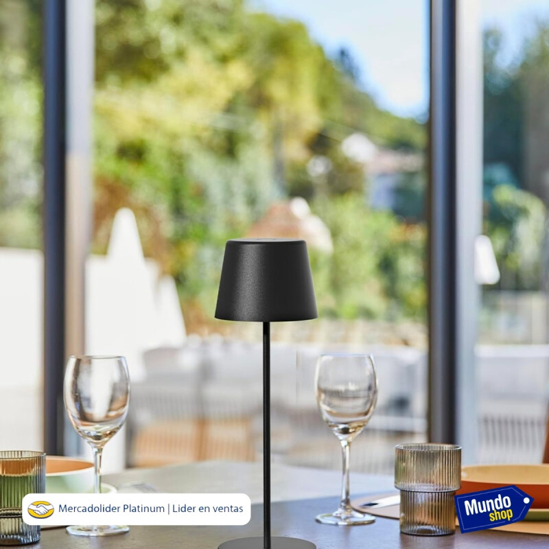 Lampara Portatil Led Inalambrica Recargable Bolonia Negro