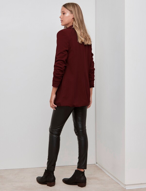 Blazer Crepe Manga Fruncida BORDEAUX