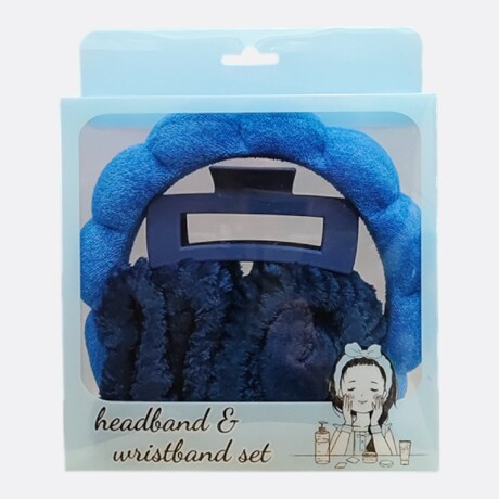 Set De Accesorios Para Cabello Y Cuidado Facial Azul