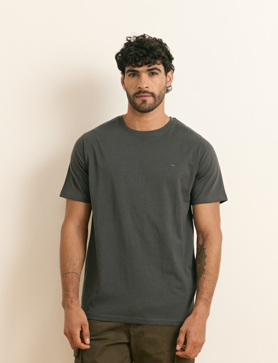 520658 T-SHIRT HARRINGTON LABEL Gris Oscuro