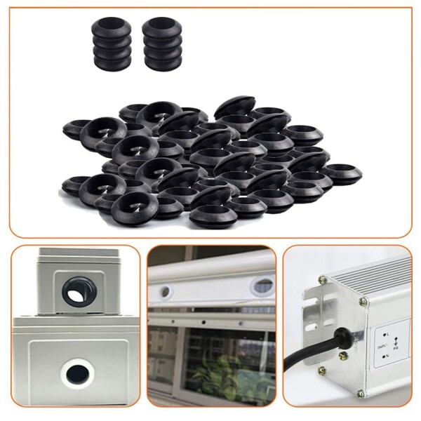Ojal Goma 30MM Negro Pack X100 Anillo Sellado Junta Arandela Variante Color Negro