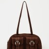 Bolso Indie en cuero gamuza Chocolate