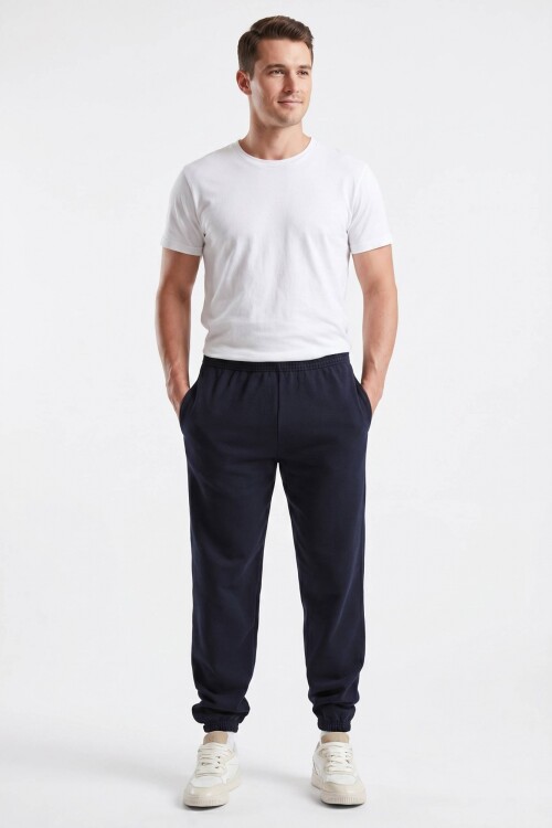 Pantalón dep clásico c/puños elásticos - UNISEX AZUL OSCURO