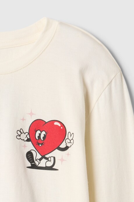 Remera Gráfico Manga Larga Niña Ivory Frost