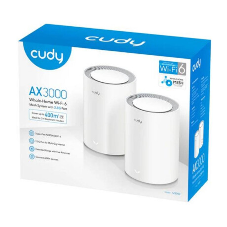 Sistema de Wifi Mesh Cudy Ax3000 Puertos Gigabit Pack de 2