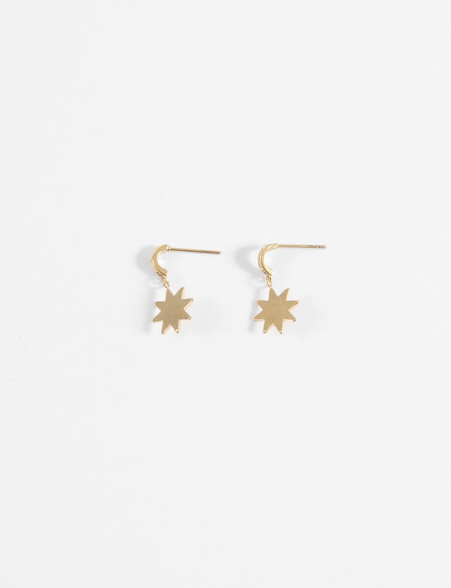 Aros dije estrella acero - dorado 
