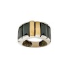 Anillo Banda-Plata y Oro-Piedra Onix-AN5169 conpiedra