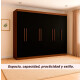 Ropero Placard 8 Puertas 10 divisiones Dormitorio Negro