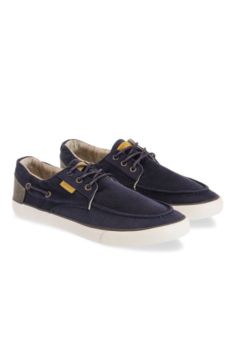 ZAPATO NÁUTICO EN CANVAS BICOLOR - Azul 