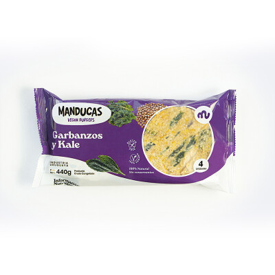 Hamburguesas garbanzo y kale x4 unidades Manducas Manducas Garbanzo Y Kale X4