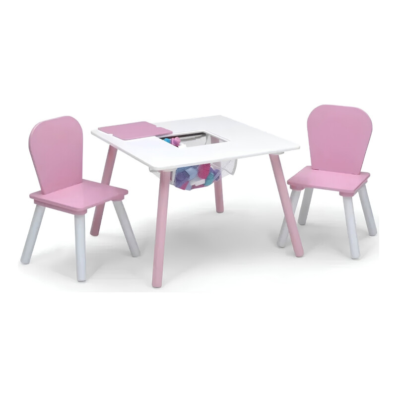 Set juego de mesa y organizador infantil Disney Rosa- blanco Set juego de mesa y organizador infantil Disney Rosa- blanco