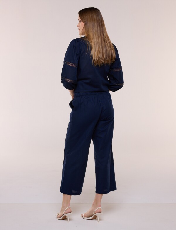 Panalón Crop Lino AZUL