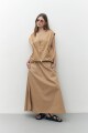 Maxi falda poplin tostado