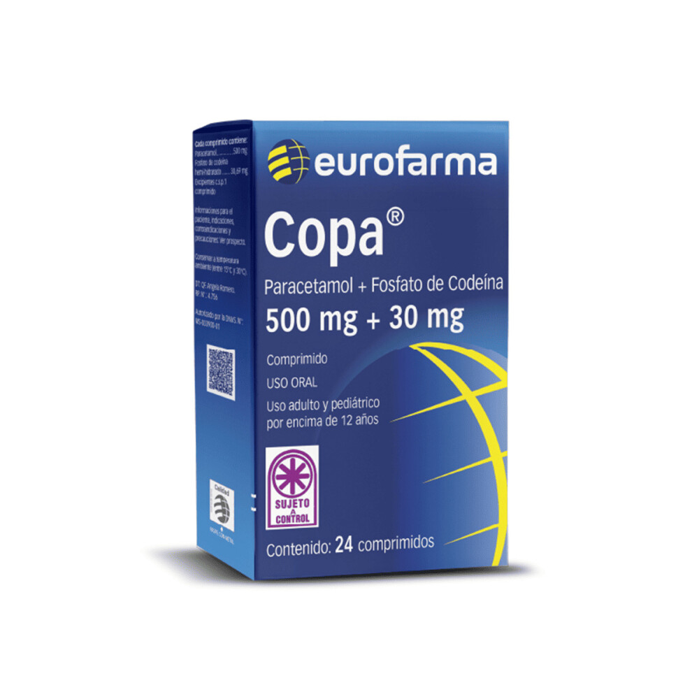 COPA 30MG CODEIN + 500MG PARAC X24 COMP. única