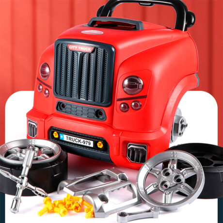 Set Herramientas Camión Taller Reparación Auto Juguete Rojo