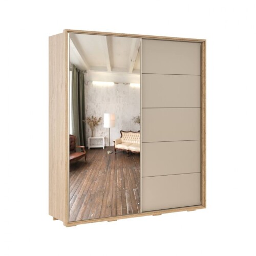 Ropero puertas corredizas con Espejo 2.1 Beige