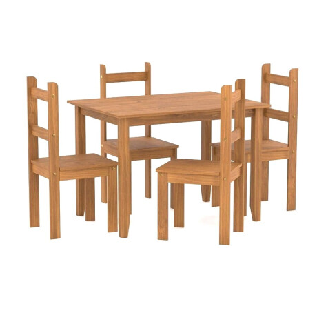 Juego de Comedor - 4 Sillas, 100 CM Madera NATURAL Juego de Comedor - 4 Sillas, 100 CM Madera NATURAL