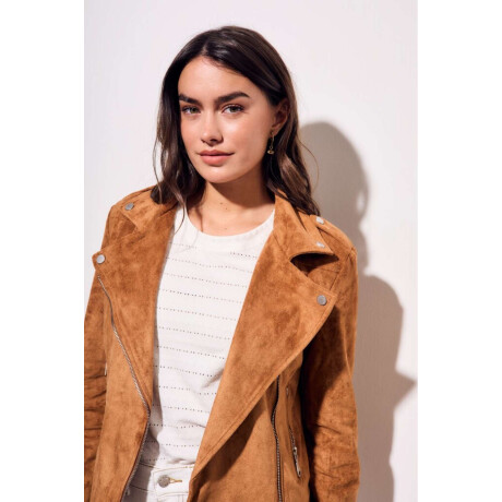 Campera Gamuza Cuero Vegano Camel