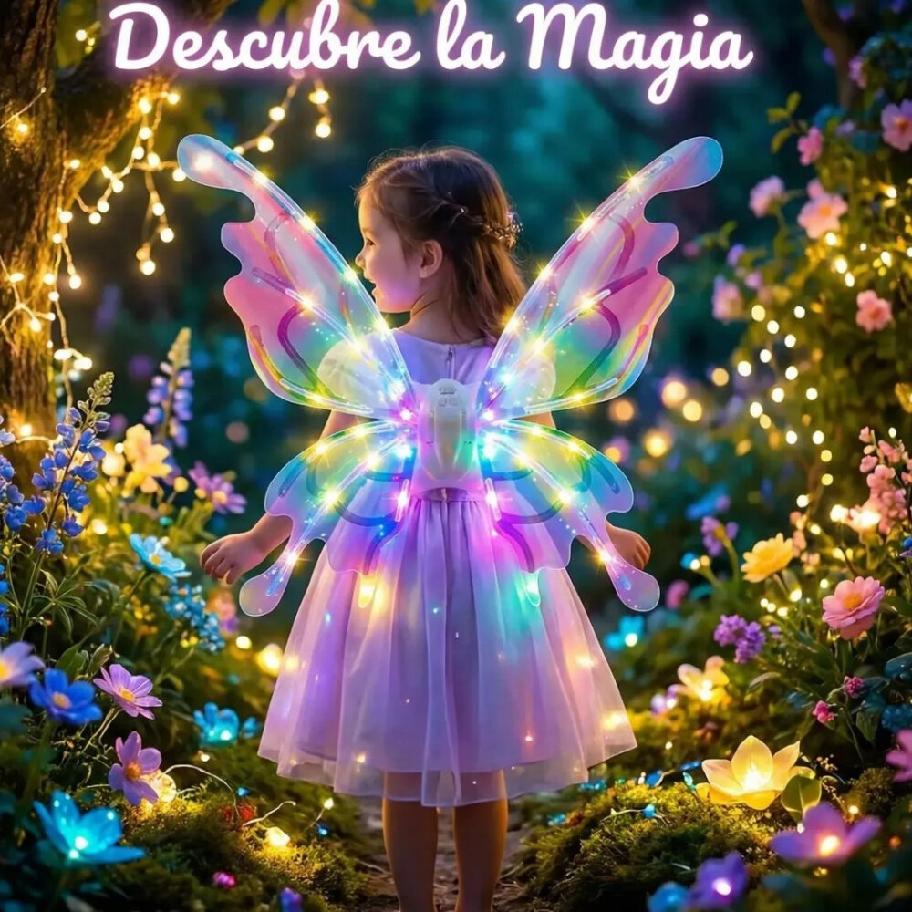 Alas De Mariposa, Hadas Con Luces Led Para Niña Alas De Mariposa, Hadas Con Luces Led Para Niña