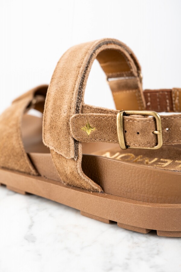 Sandalia Gamuza Camel