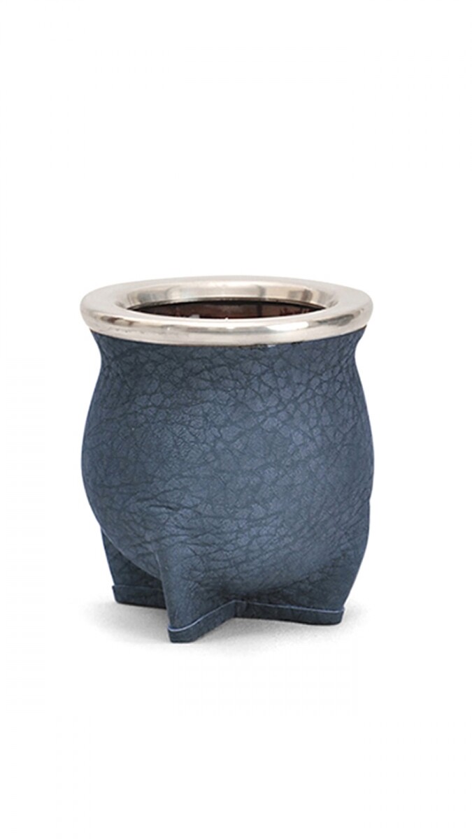 MATE DE CERÁMICA CHICO DELTA - AZUL GRANEADO GRUESO 