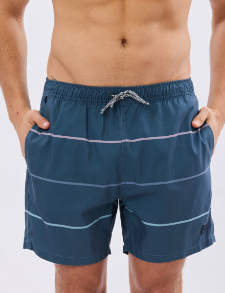 SHORT DE BAÑO RAYADO Azul