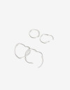 Aros Argollas Set Metal Set De Aros Argolla Plata 925 - Plateado