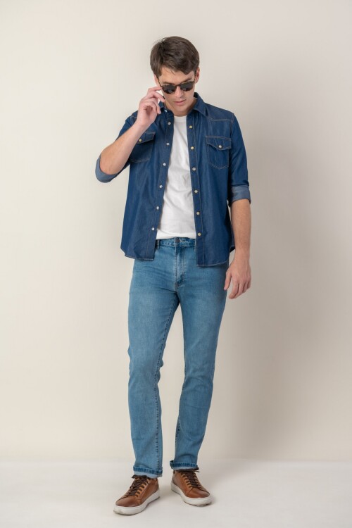 Camisa Denim Western Camisa Denim Western