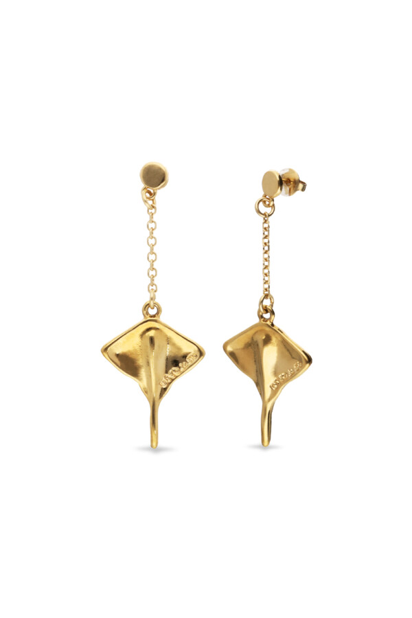 PENDIENTES CADENA DE ALEACIÓN DE METALES BAÑADOS EN ORO 18K CON FORMA DE MANTARRAYA Pendiente